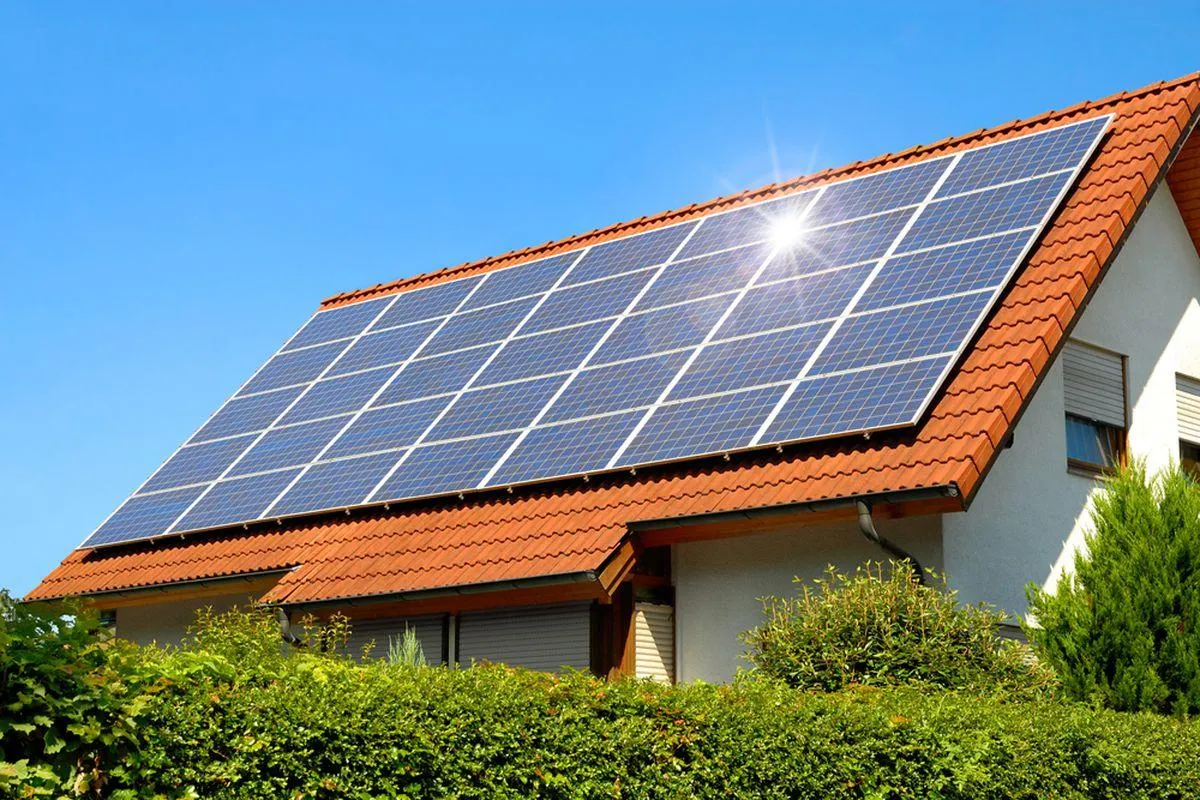 Solar panels installed on a home roof