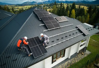 Solar panels on a residential roof