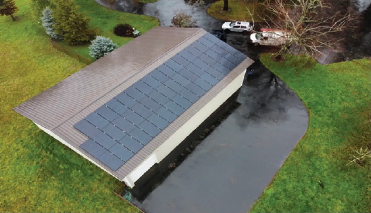 Completed rooftop solar installation
