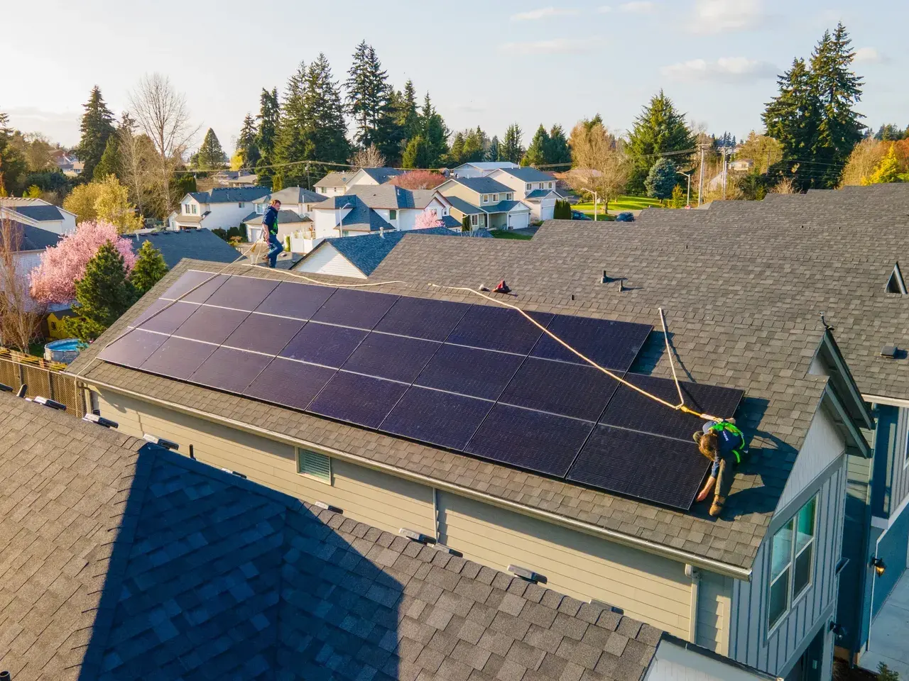 Finished residential solar panel system